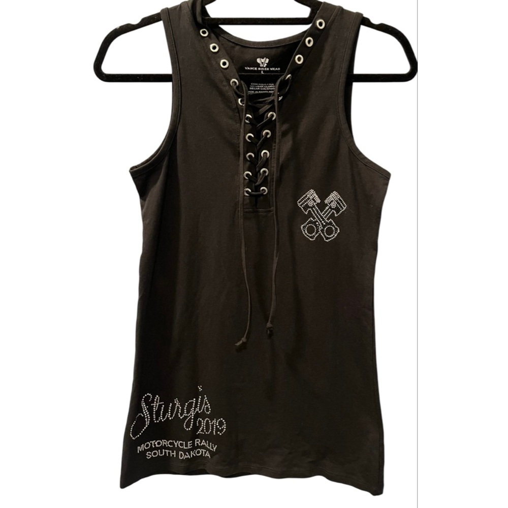 Vance Biker Wear 2019 Sturgis Motorcycle Rally Tank Top Size Large Rhinestones